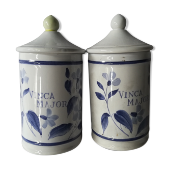 Pair of earthenware pharmacy pots