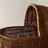 Old wicker dolls' pram - wooden wheels