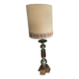 Retro wooden copper style floor lamp