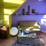 Vintage slate stone coffee table