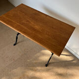 Oak bistro table and cast iron legs
