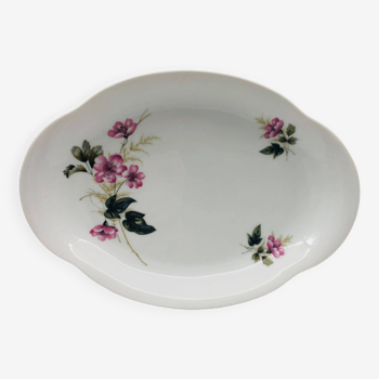 Oval serving dish in Limoges porcelain, Chastagner
