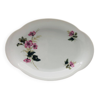 Oval serving dish in Limoges porcelain, Chastagner