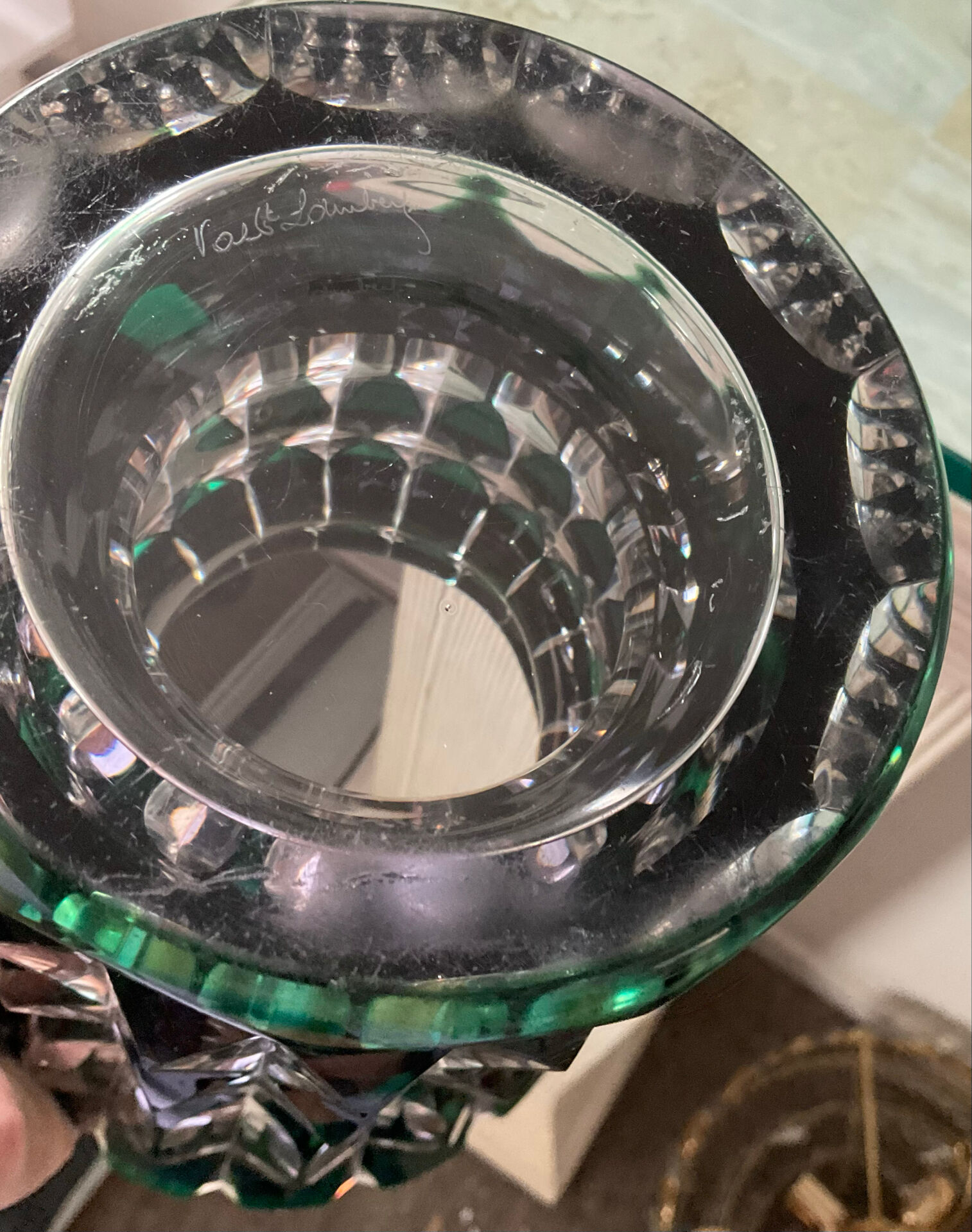 Crystal vase from Val St Lambert from the 1950s.