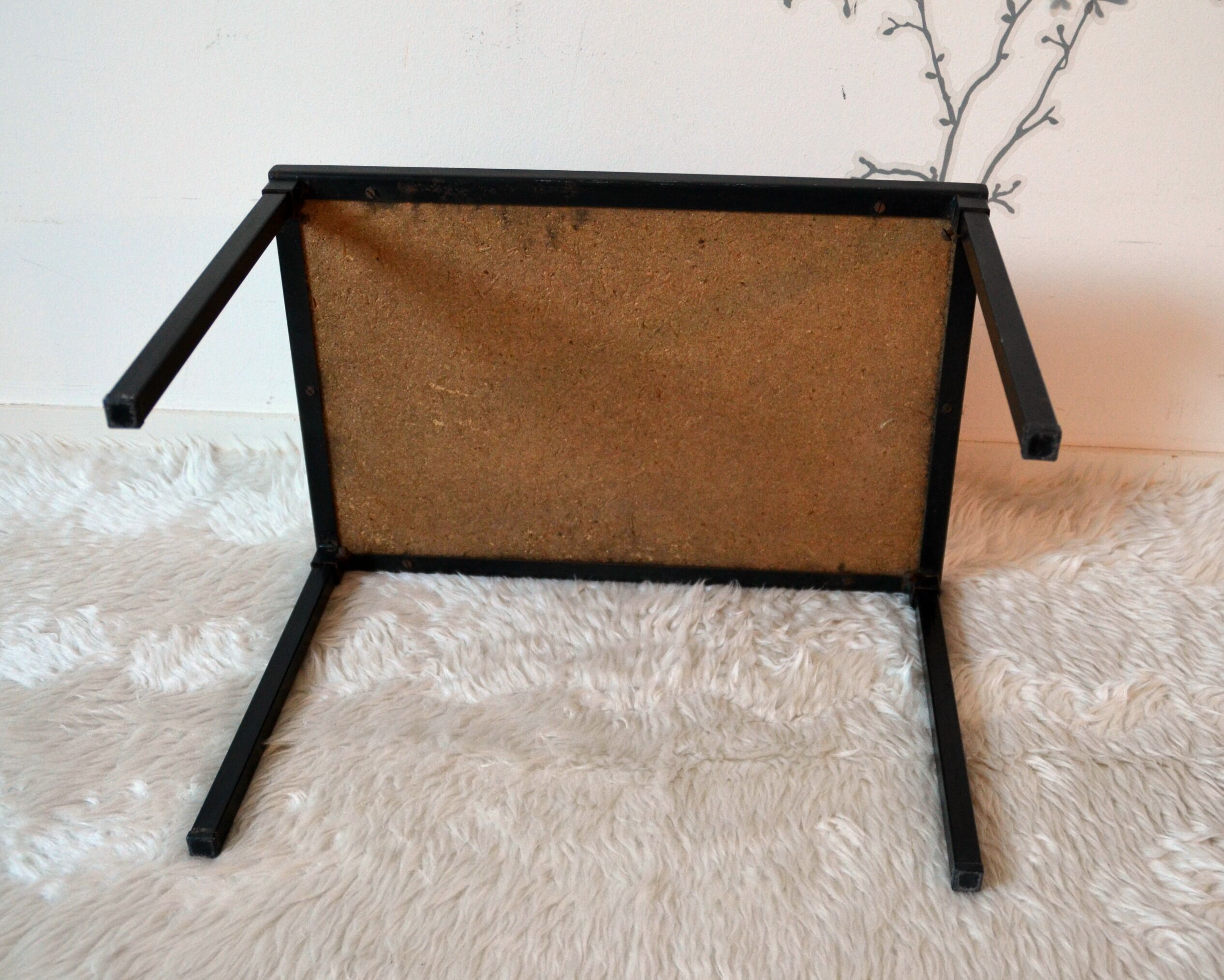 Table low steel and ceramic 50s