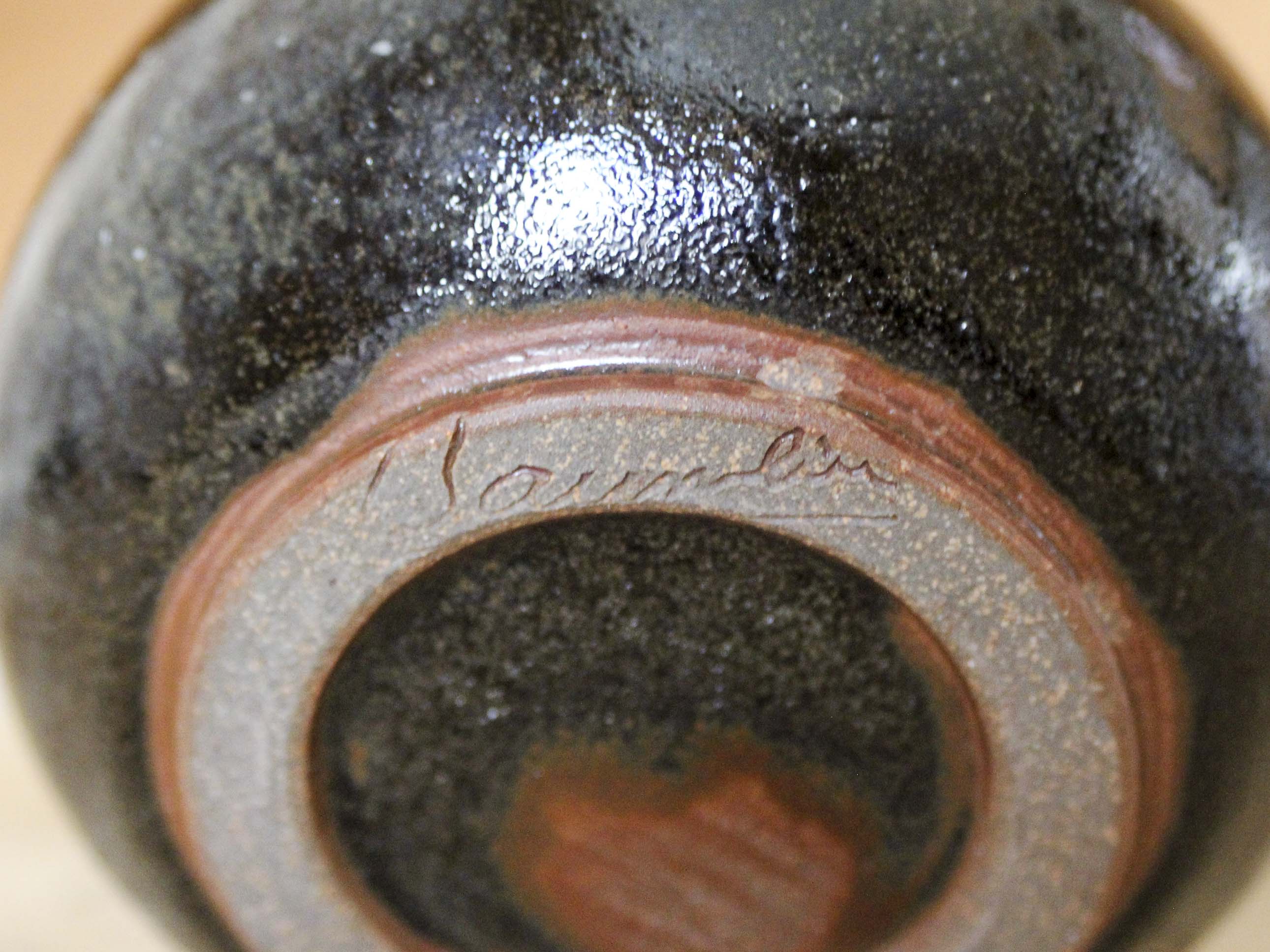 Bedside lamp foot in glazed stoneware François Baumlin