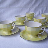 Art Deco style iridescent yellow porcelain coffee service