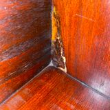 Bookcase vintage natural wood shelves open to three shelves