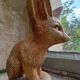 Sculpture of a fennec in plaster painted by Maxime Fillon.