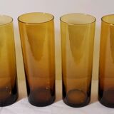 6 glasses amber glass