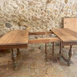 Table repas en bois, extensible avec rallonges