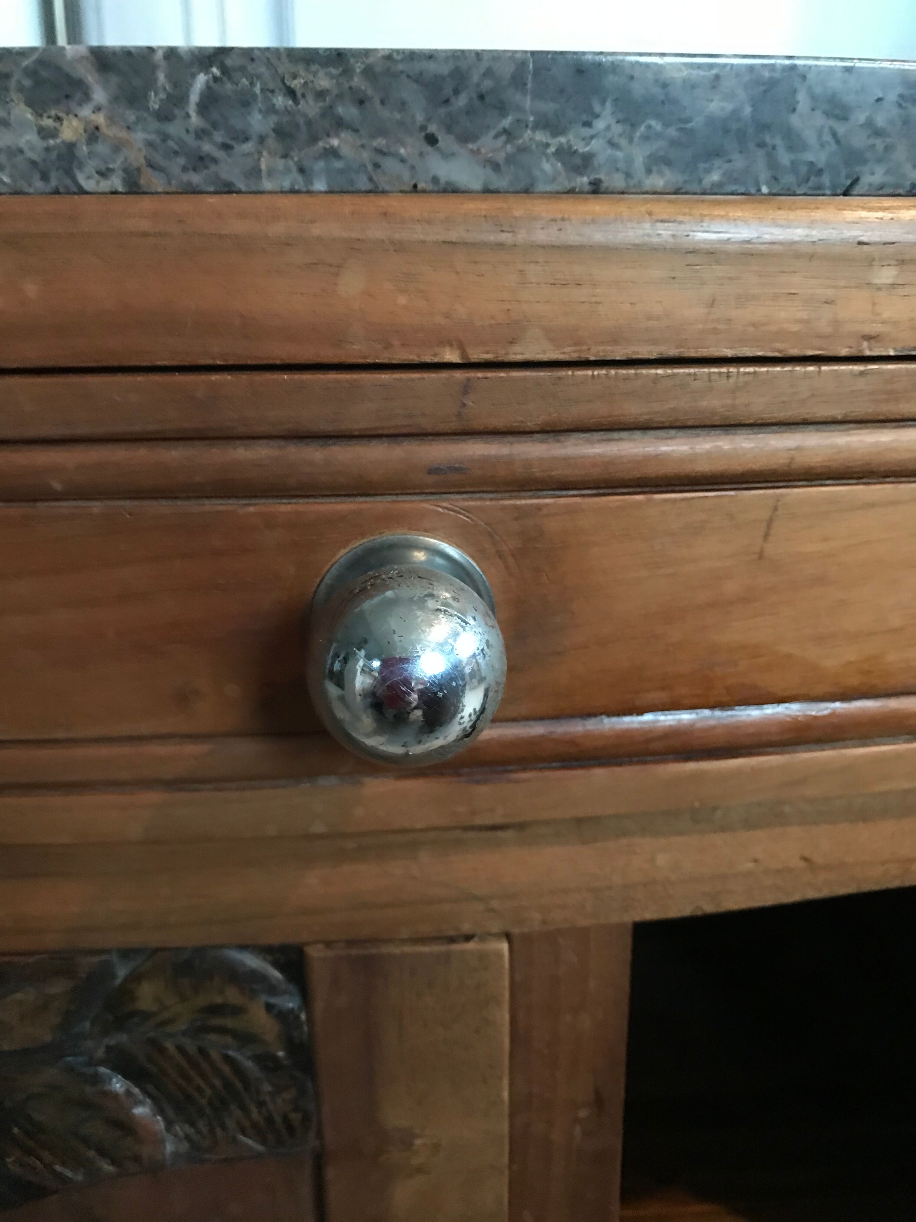Art Deco wood and marble bedside