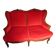 Antique Louis XV style red velvet sofa
