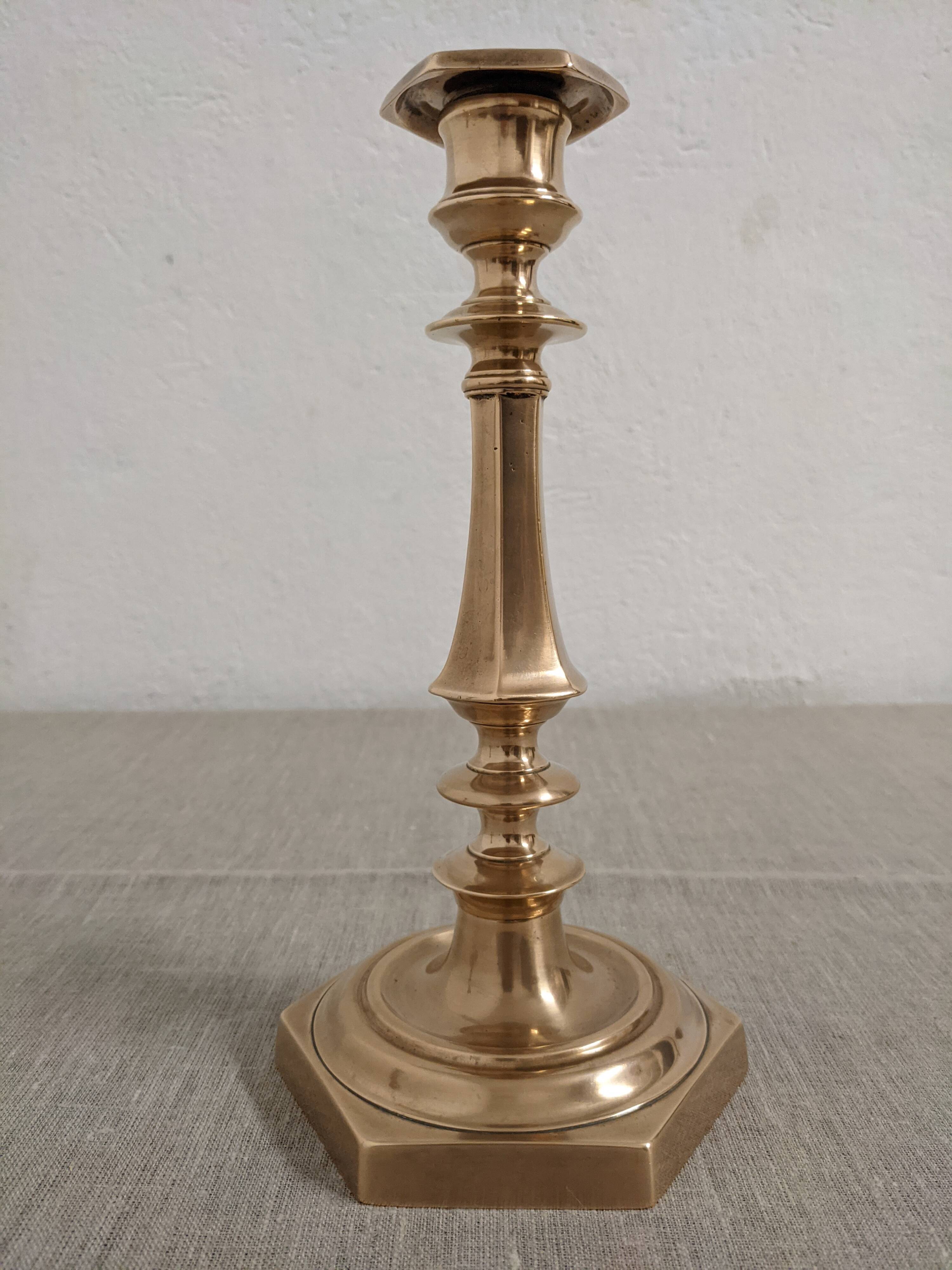 Pair of bronze candlesticks, France late 19th century.