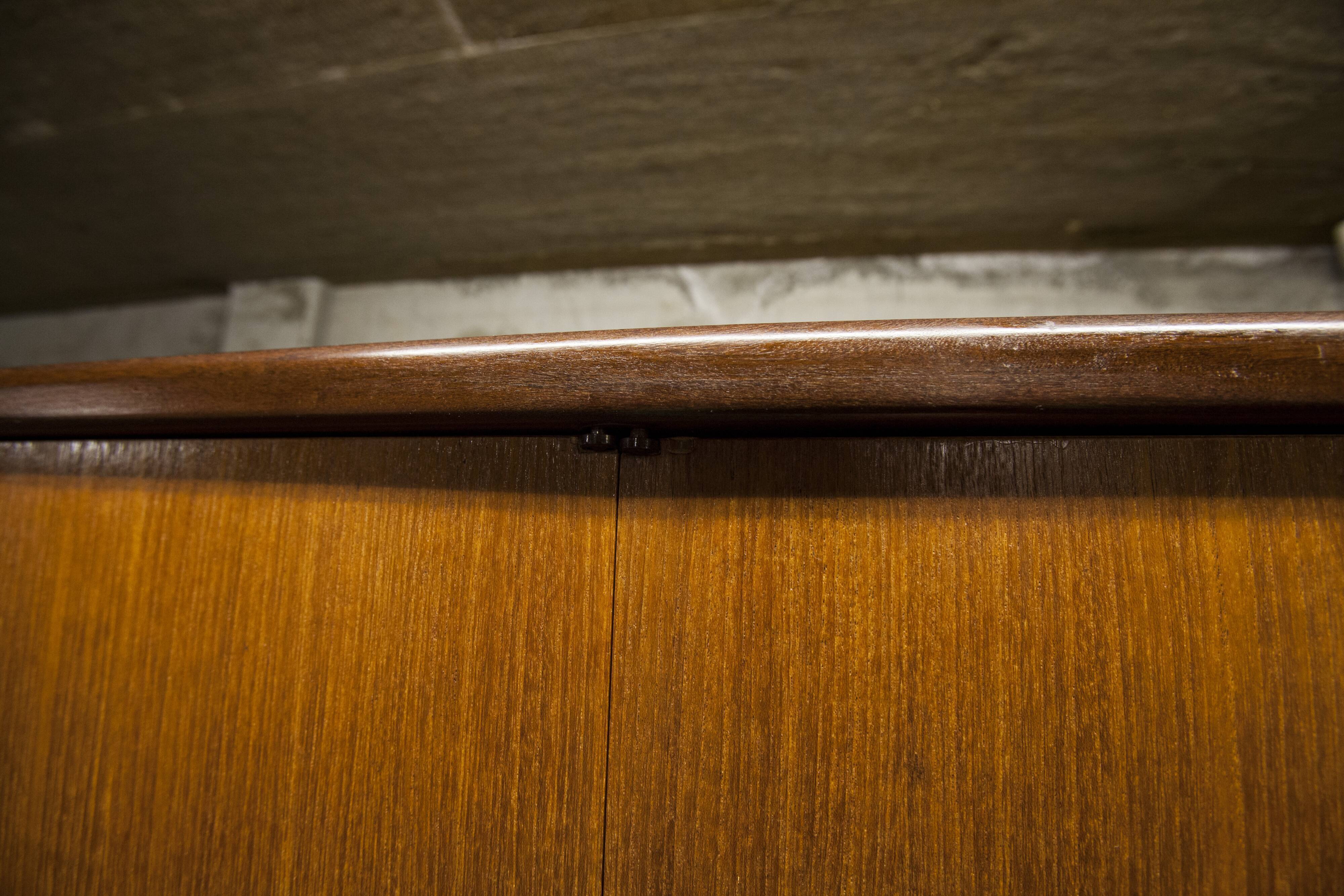 Scandinavian wardrobe 1960 teak 4 doors, 3 drawers, 2keys