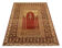 Handwoven turkish red gold wool and silk area rug- 120x185cm