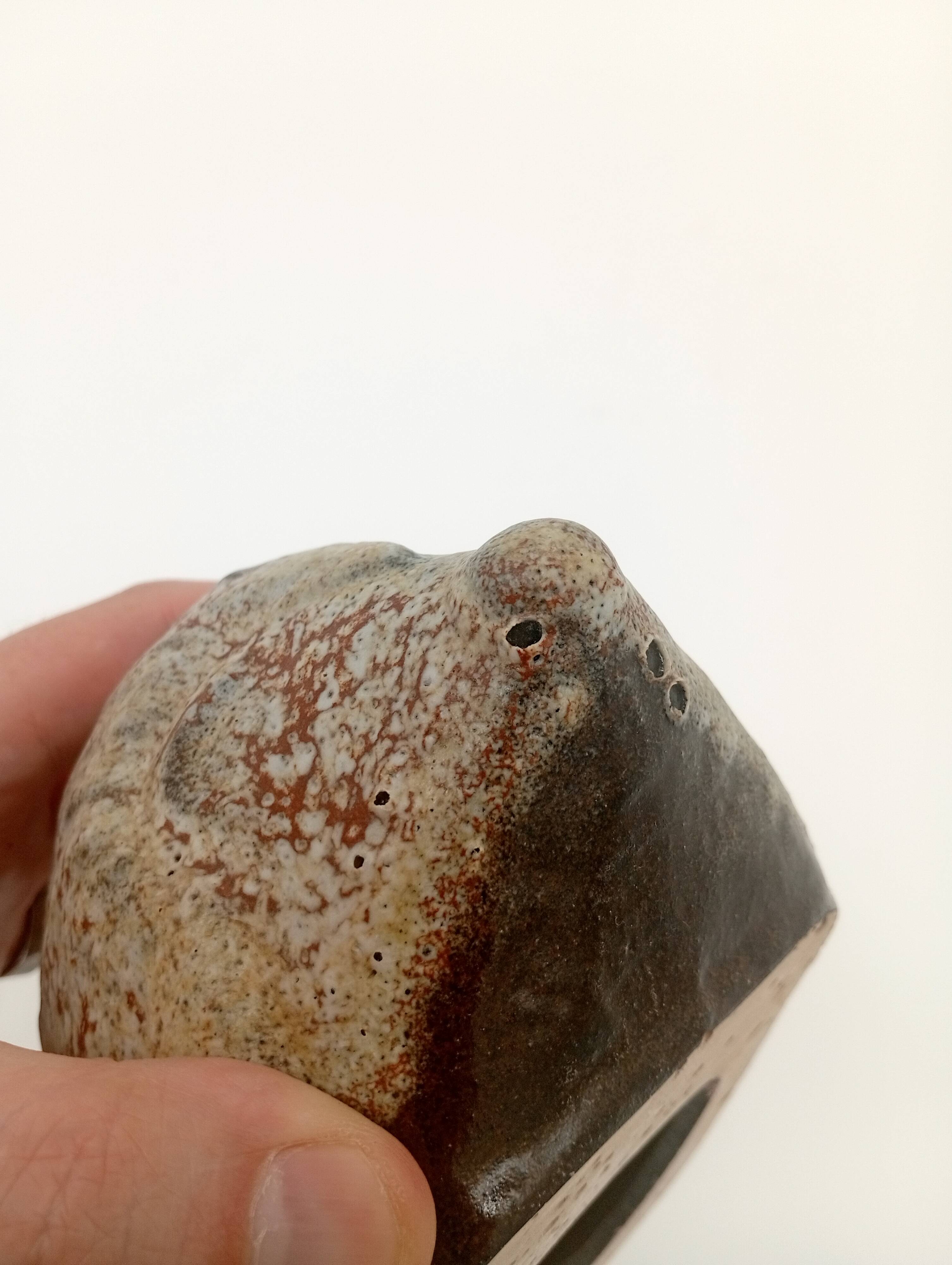 Hedgehog Statuette Zoomorphic Brutalist Sculpture Molded Pottery 20th Century