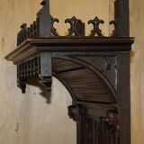 Gothic Jacobean hall chair finely carved from the Victorian era around 1860.
