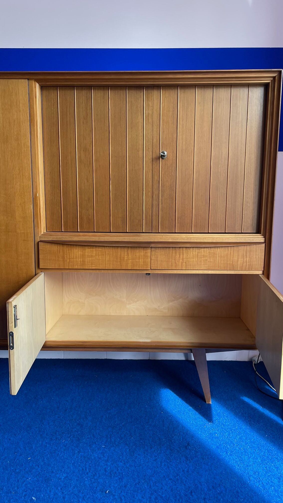 Highboard, living room furniture teak 60s vintage Danish