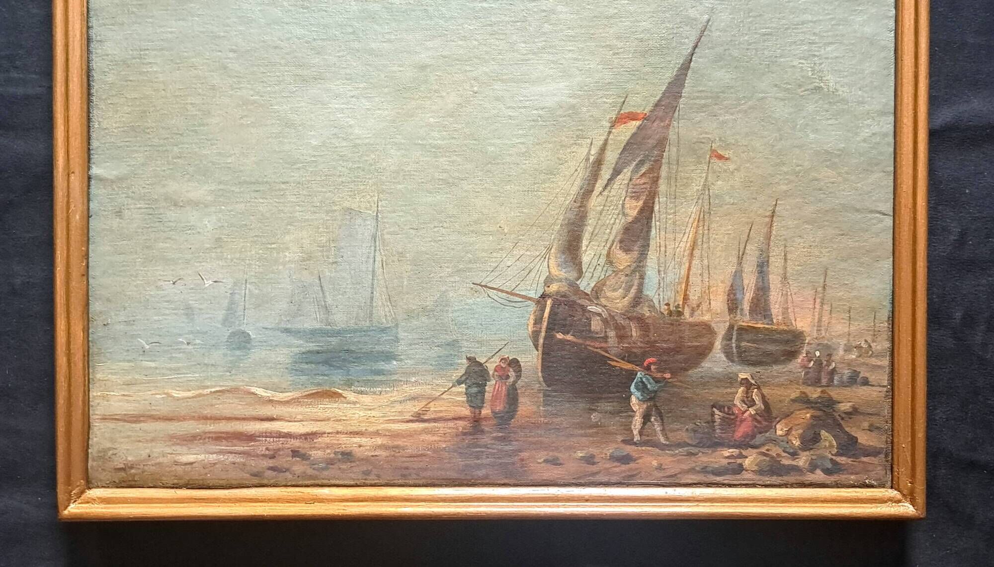 Pair of Impressionist paintings, Oil on canvas 1830, Romantic seascape