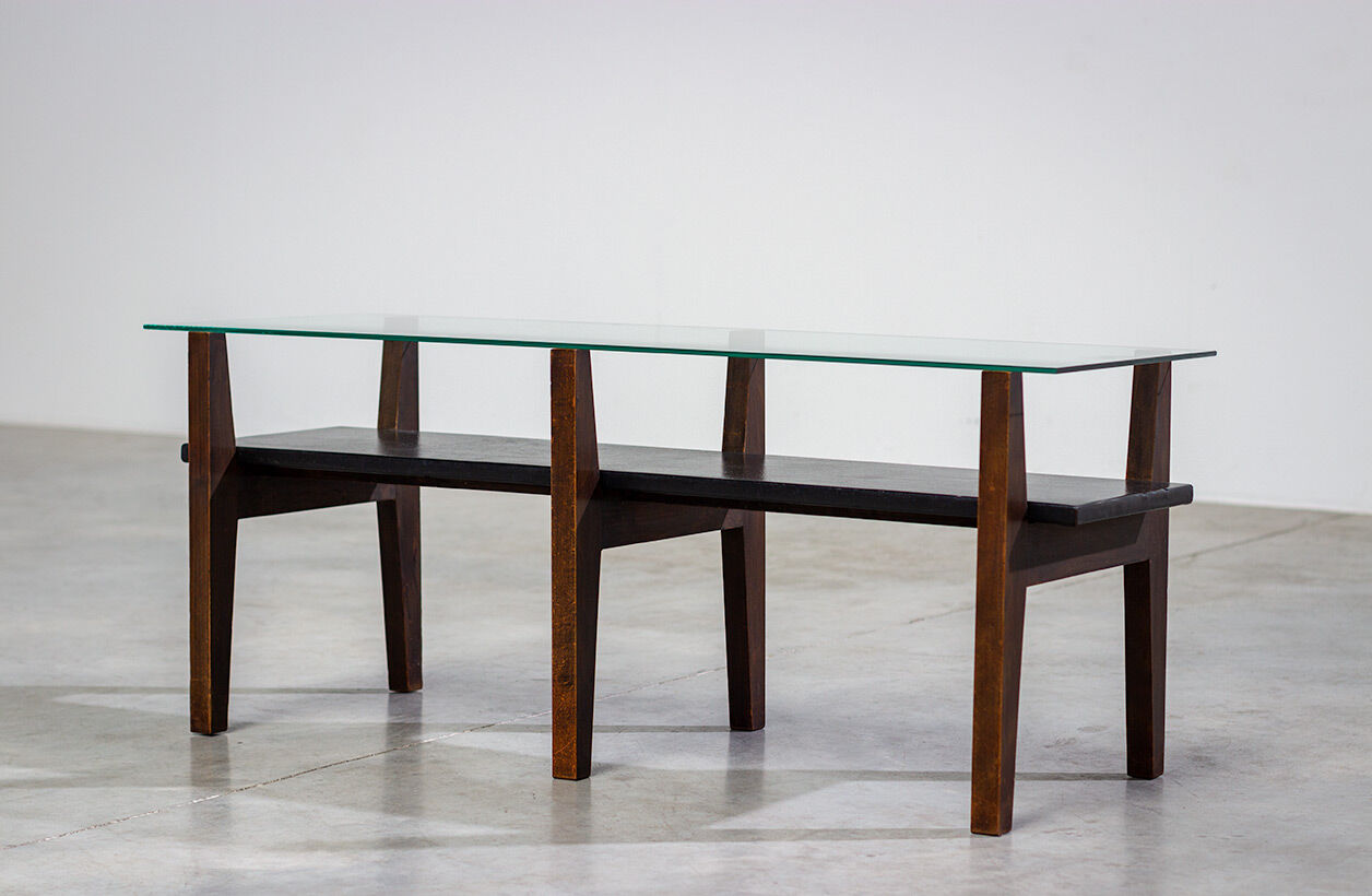 Belgian living room table is designed in a constructivist style of the 50s