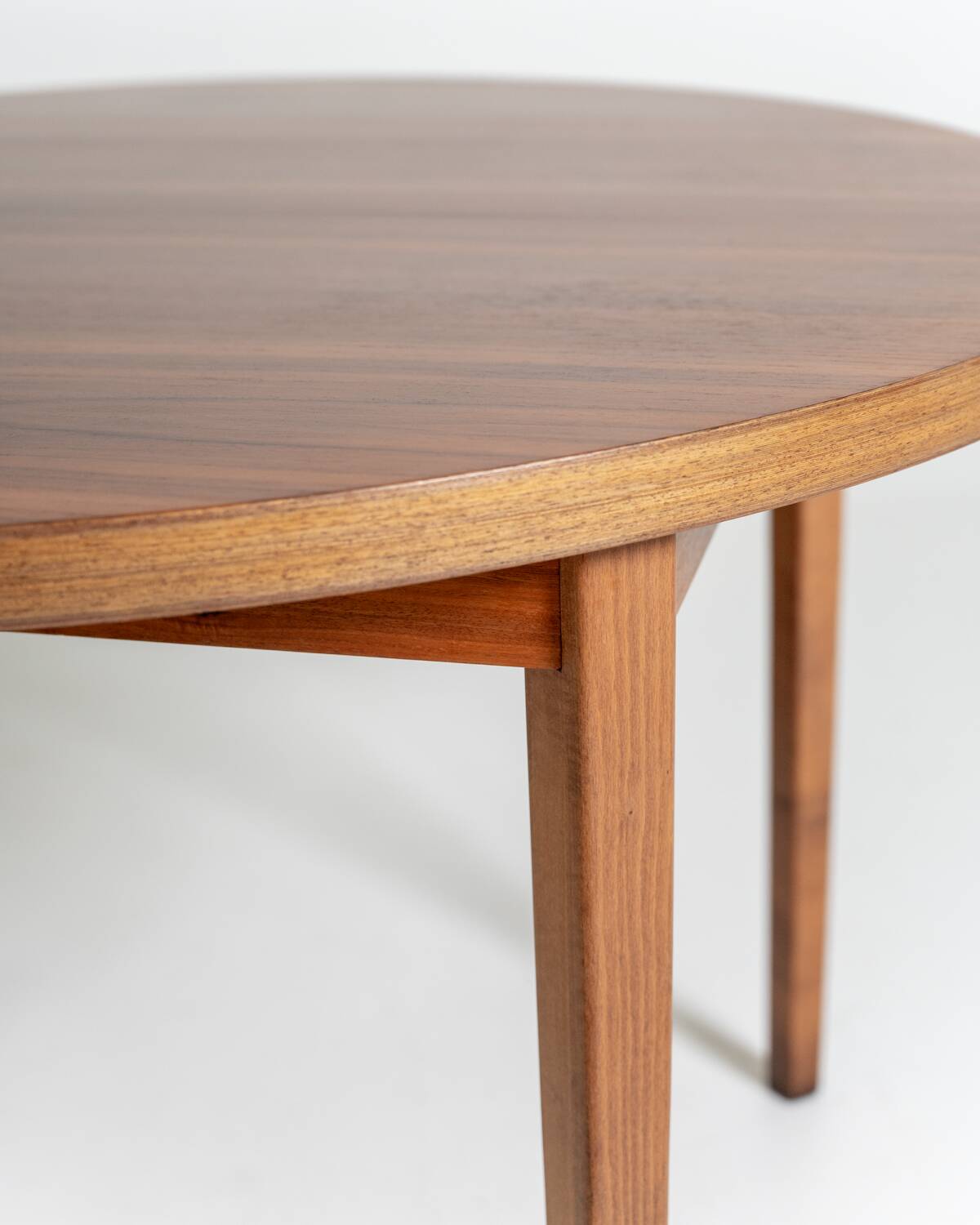 Round extendable walnut dining table, Sweden, 1960s