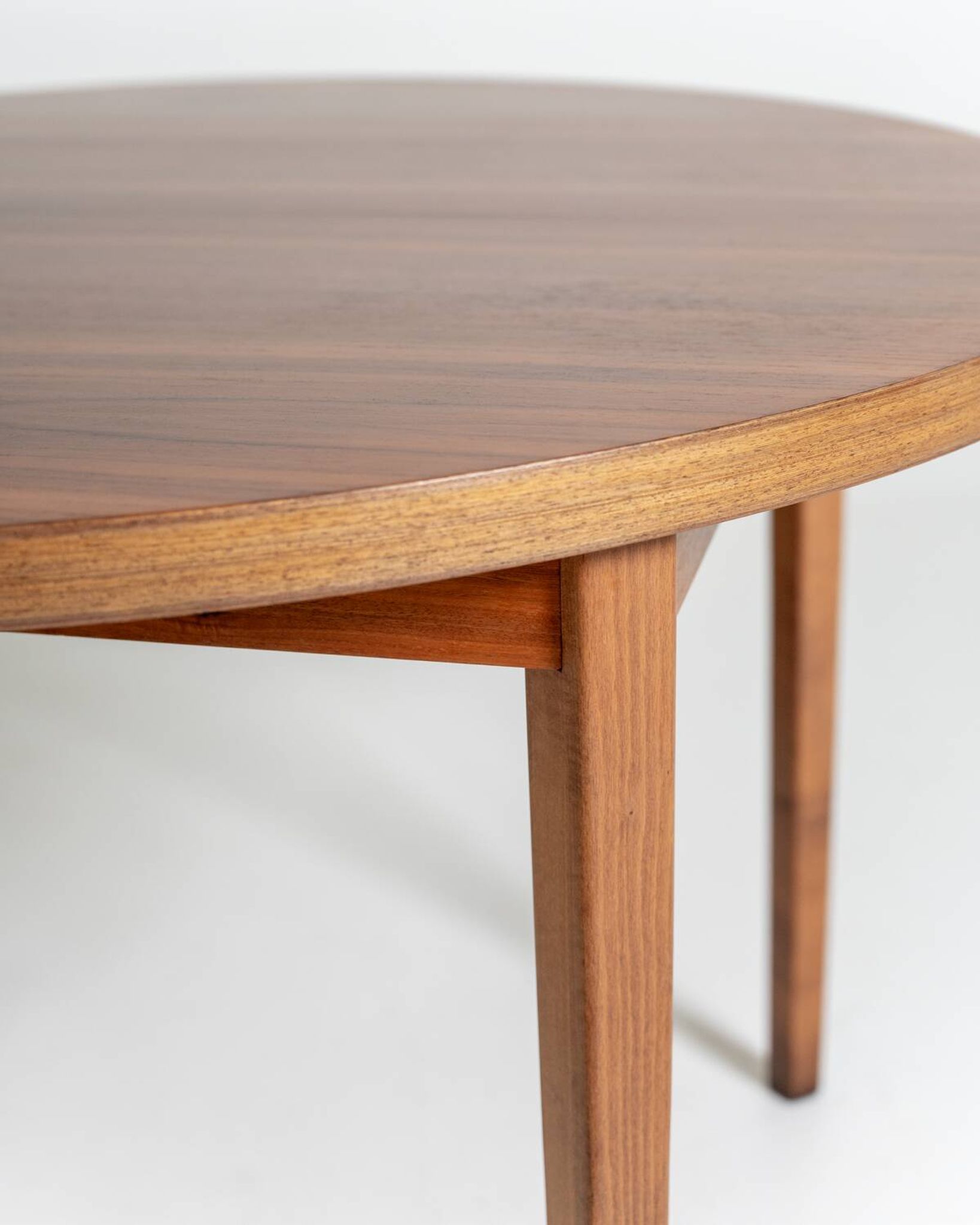 Round extendable walnut dining table, Sweden, 1960s