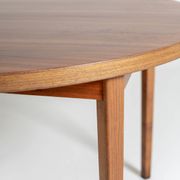 Round extendable walnut dining table, Sweden, 1960s