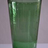 Very large vase 35 cm in green bullicante glass Murano or Empoli Italy 1960