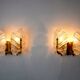 Paire d’appliques Feuilles Murano Italie 1970