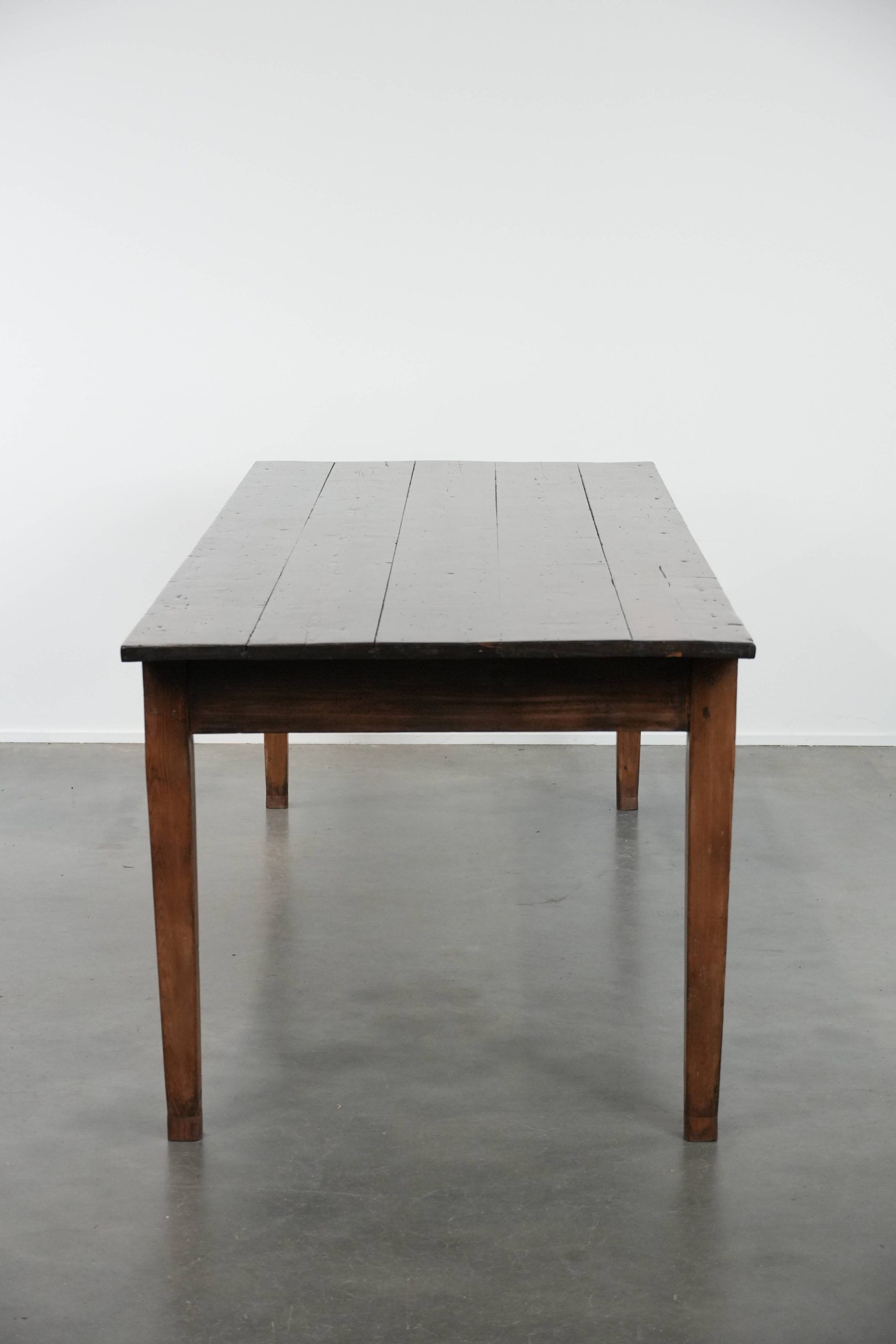 Authentic large French farmhouse antique XXL dining table with two drawers