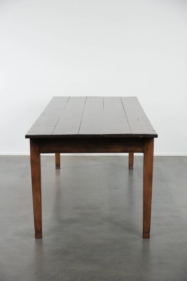 Authentique grande table à manger antique française XXL avec deux tiroirs