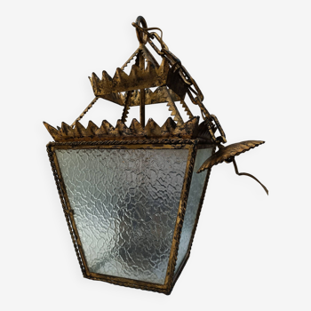 Wrought iron and glass lantern