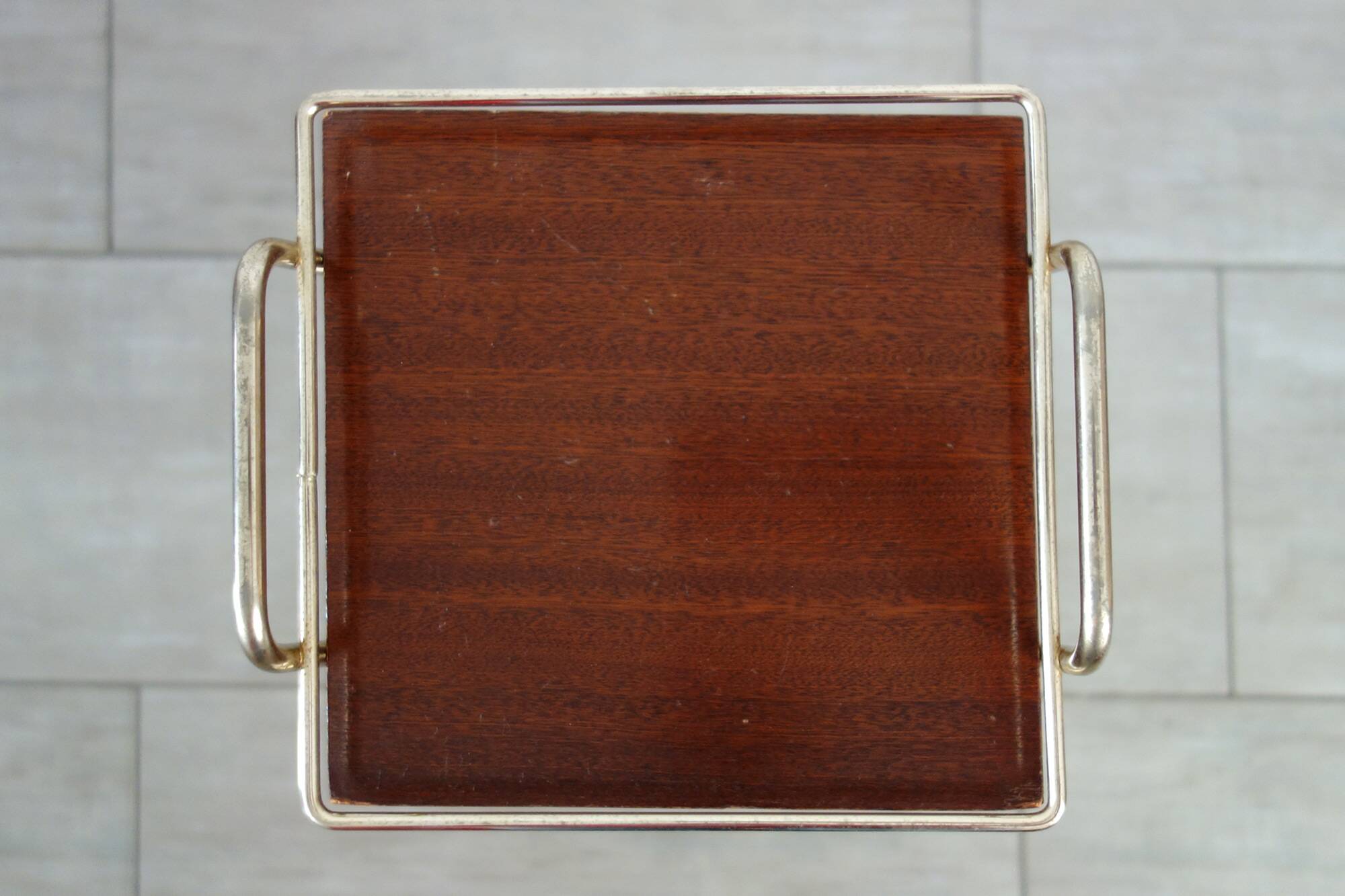 Magazine rack with 2 shelves and lighting from the 50s/60s