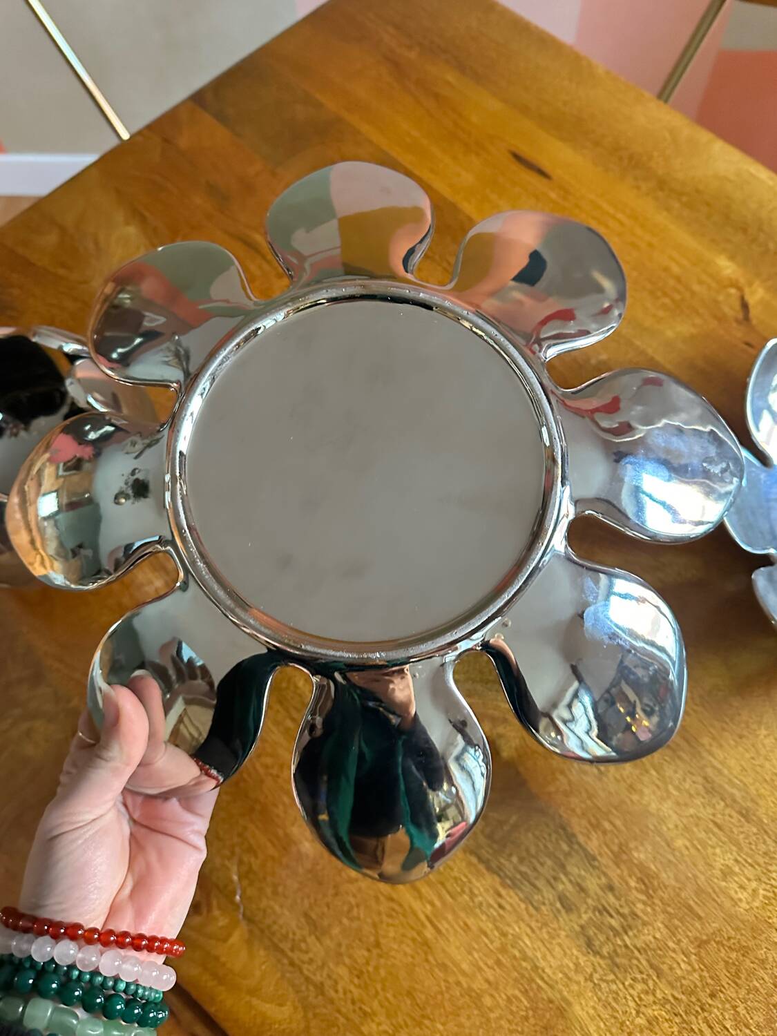 Vintage water lilies 3 silver ceramic dishes