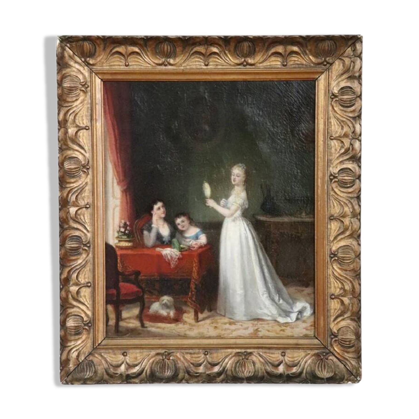 Scene Of Women, Oil On Canvas, Italy, 19th Century
