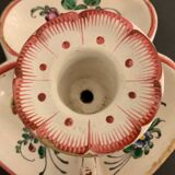 Candle holder or cellar rat in polychrome earthenware