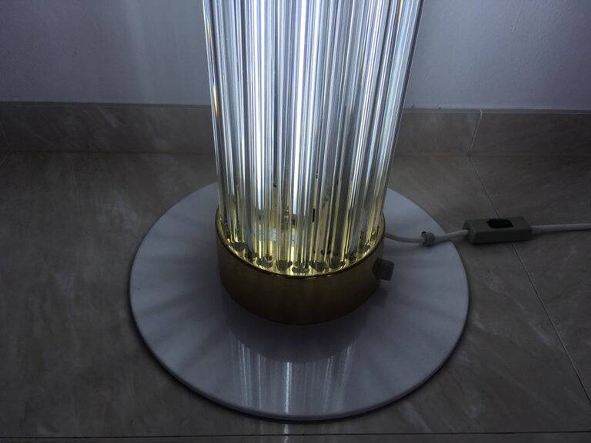 Pair of Design Brass and Glass Modern Floor Lamps/Kamenicky Senov, 1960s