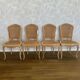 Set of 4 regency chairs with stripped airbrushed cane
