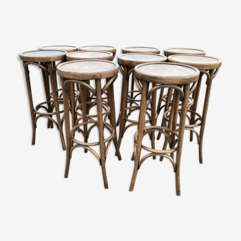 Lot de 10 tabourets de bar vintage