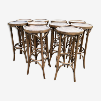Set of 10 vintage bar stools