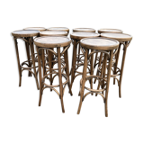 Set of 10 vintage bar stools