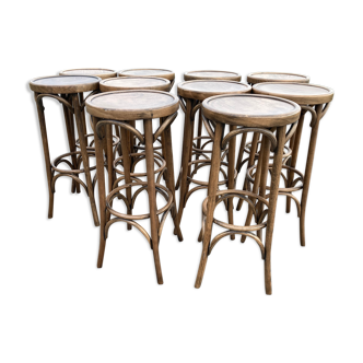 Set of 10 vintage bar stools