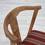 1960s, pair of Danish dining chairs, solid oak wood, furniture wool.