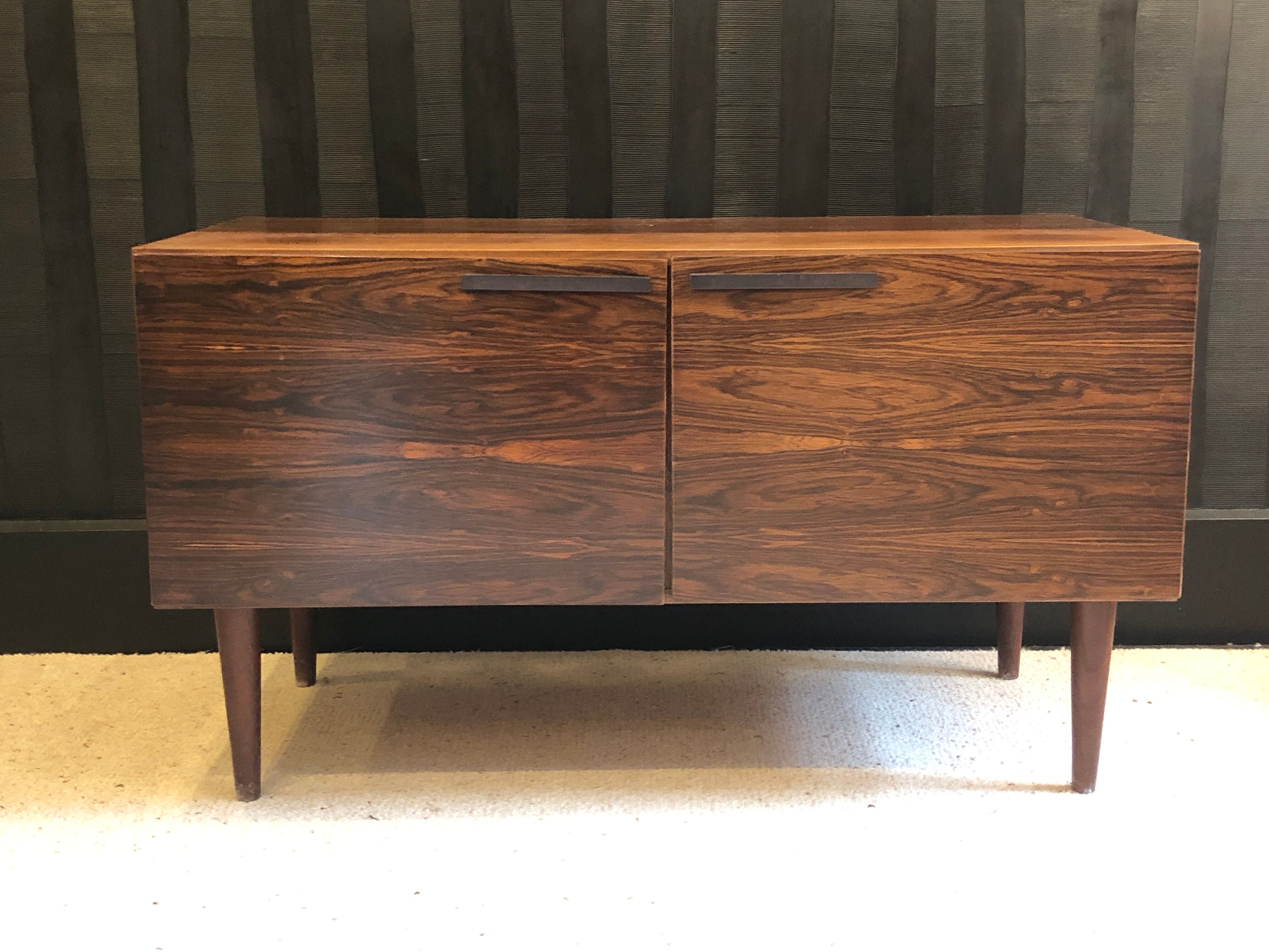 Low scandinavian rosewood sideboard by ib kofod larsen