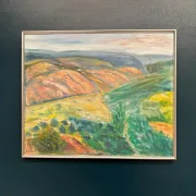 Original Swedish Oil on Canvas – "Landscape" by Lalla Blecher – Signed – Dated 1994 – Framed – 63 × 53 cm (24.8" × 20.9")