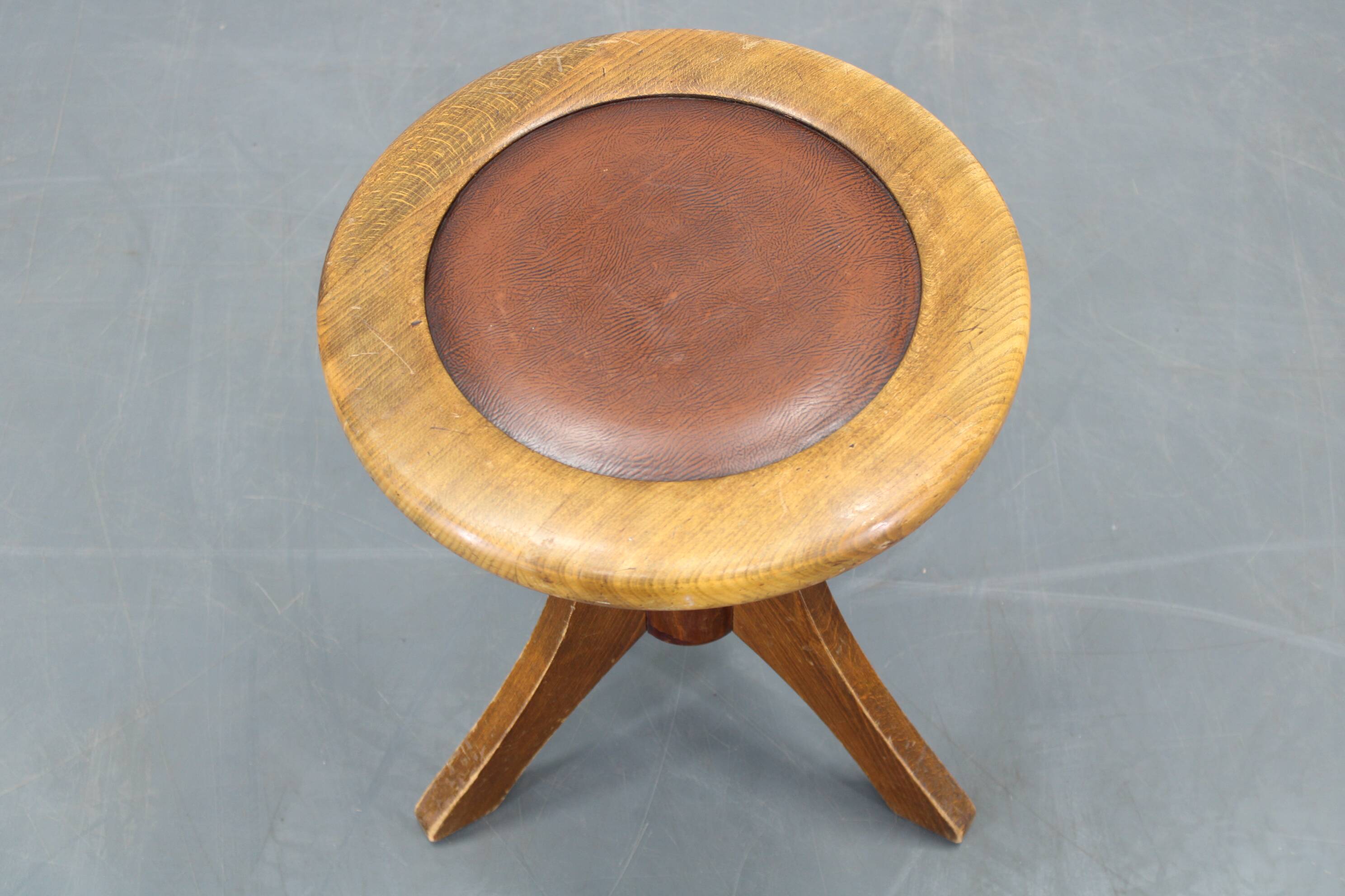 1950s Piano Bentwood Beech Stool, Czechoslovakia