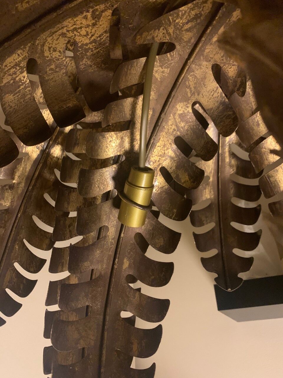 Palm wall lamp Golden Metal Year 70's