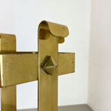 Original Hollywood Regency Solid Brass 3,3kg Umbrella Stand, Italy, 1970s