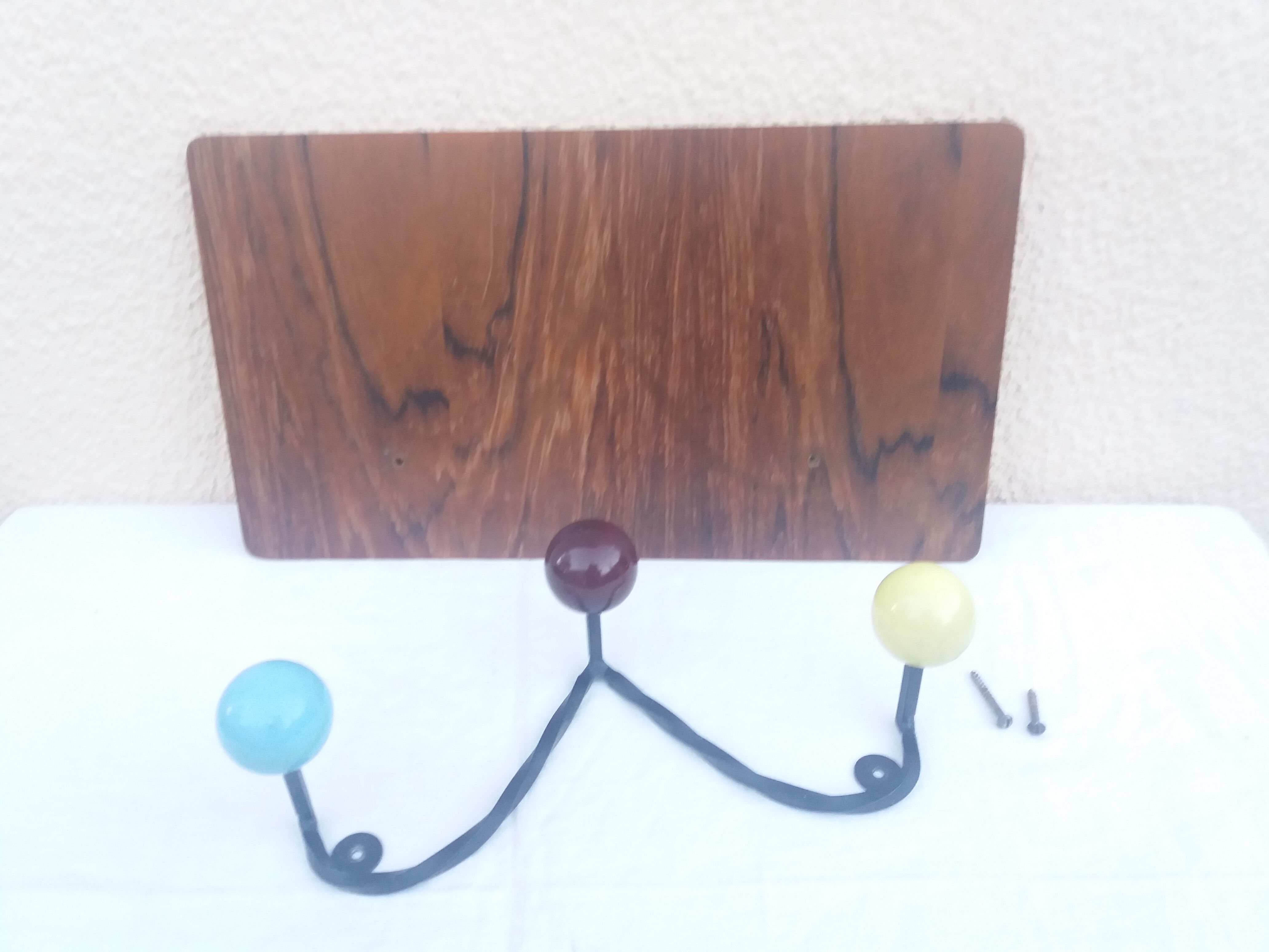 Porte manteau vintage à 3 boules